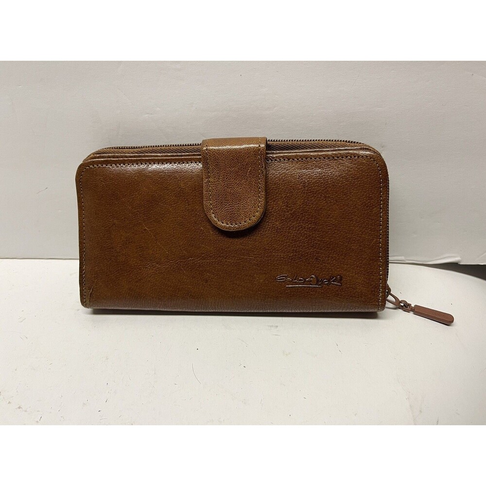 GOLD DUCK genuine leather pocketbook wallet pocket book Brown